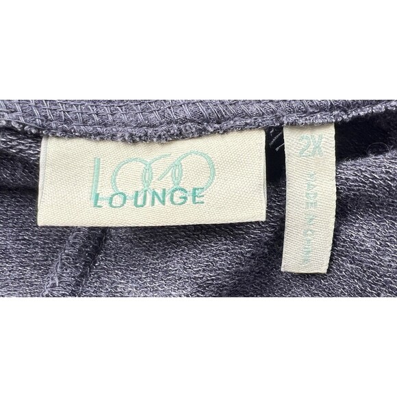 LOGO Lounge Blue French Terry Cardigan Womens 2XL Faux Suede Casual Cozy Chic - Picture 9 of 10